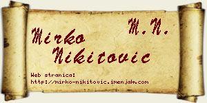 Mirko Nikitović vizit kartica